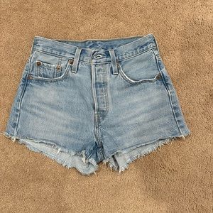 Levis 501 button fly denim shorts